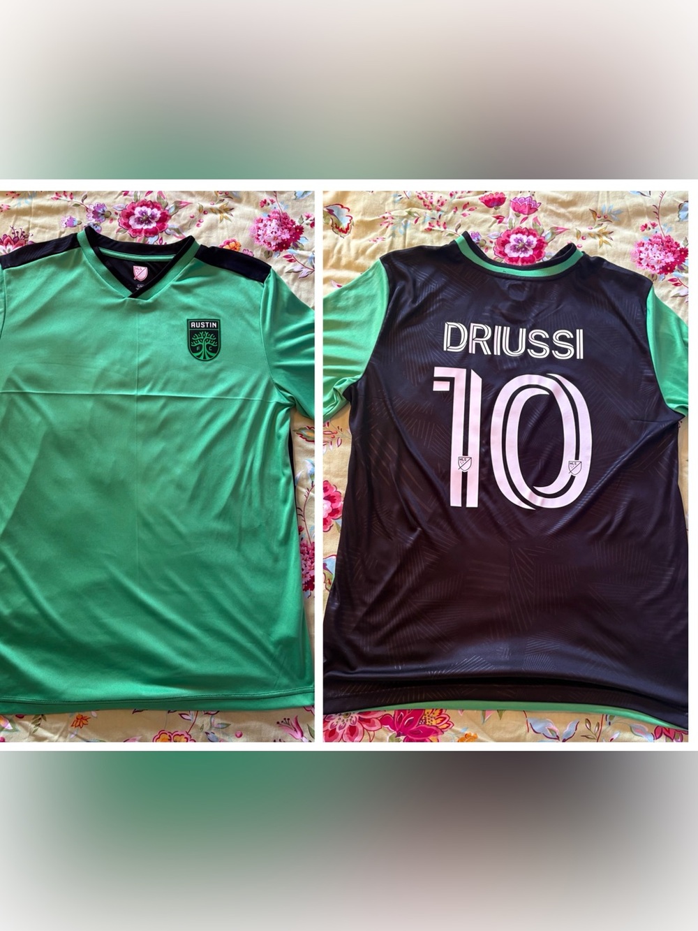 Austin FC x MLS x Sebastian Driussi green soccer jersey mens large 27”x22” NWOT